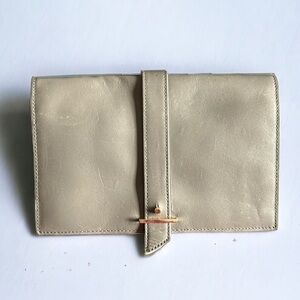 Cole Haan Vestry Gray Leather Snap Clutch Wallet